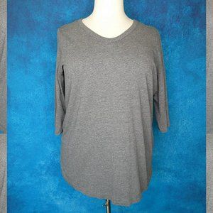 Woman Within Gray Three Quarter Sleeve Tee 22/24